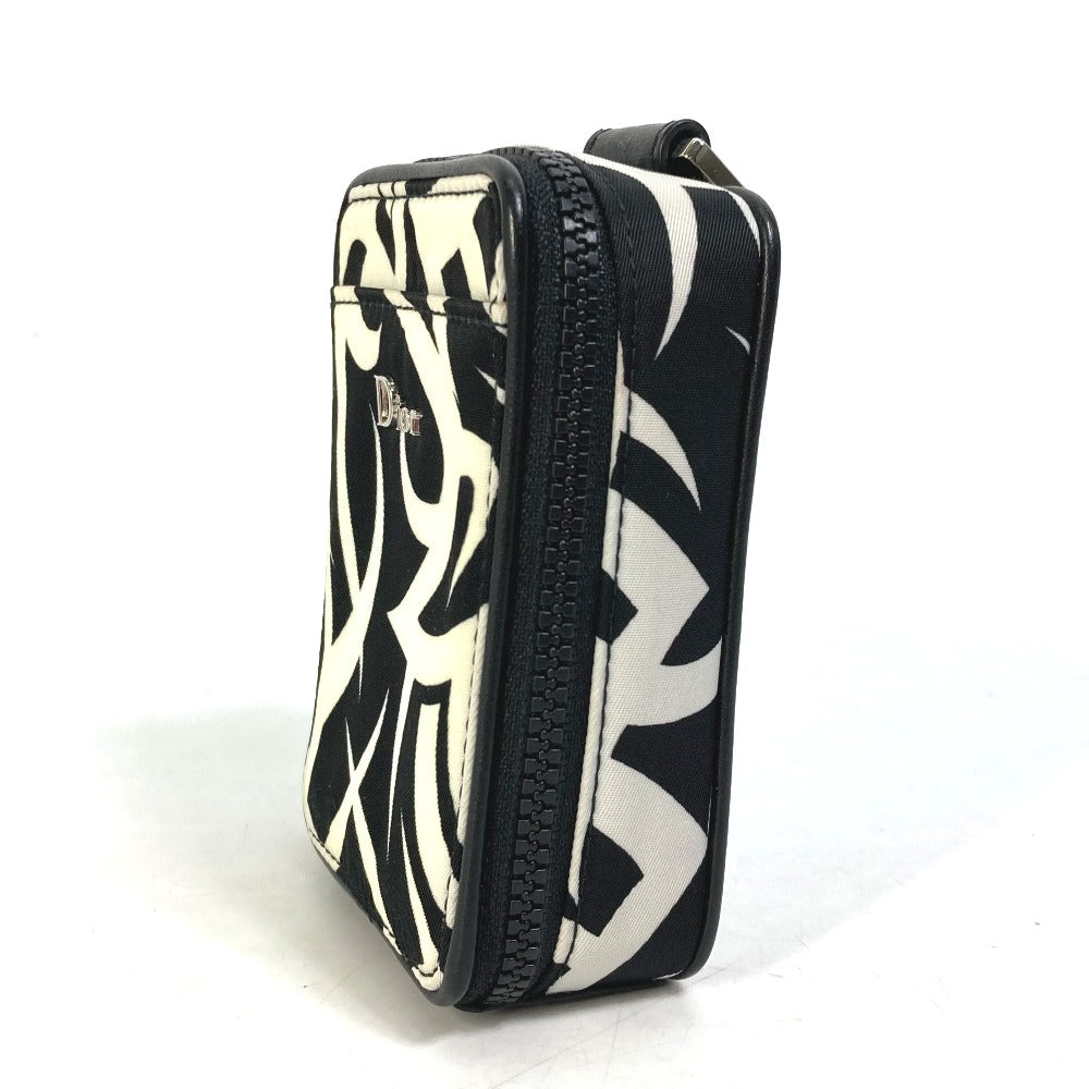 DIOR HOMME Pouch Nylon white Cigarette case with key ring Tribal mens