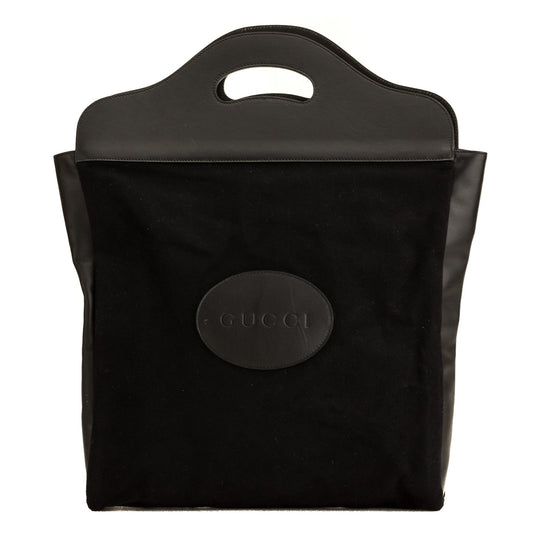 Gucci Black Leather Canvas Tote Style 5