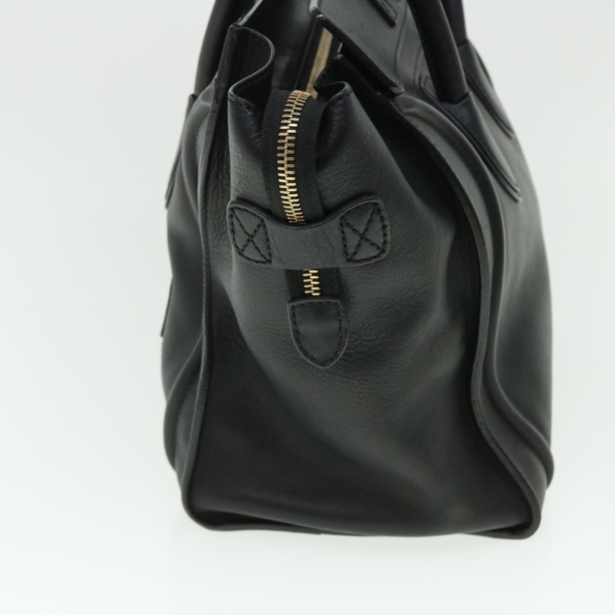 Luxury CELINE Luggage Mini Hand Bag Leather Black 51427