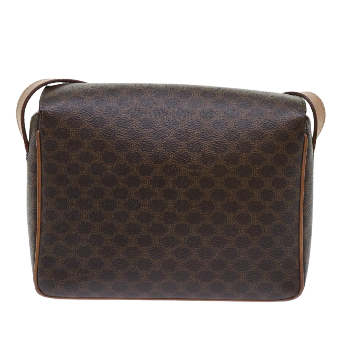 Luxury CELINE Macadam Canvas Shoulder Bag PVC Leather Brown 51453