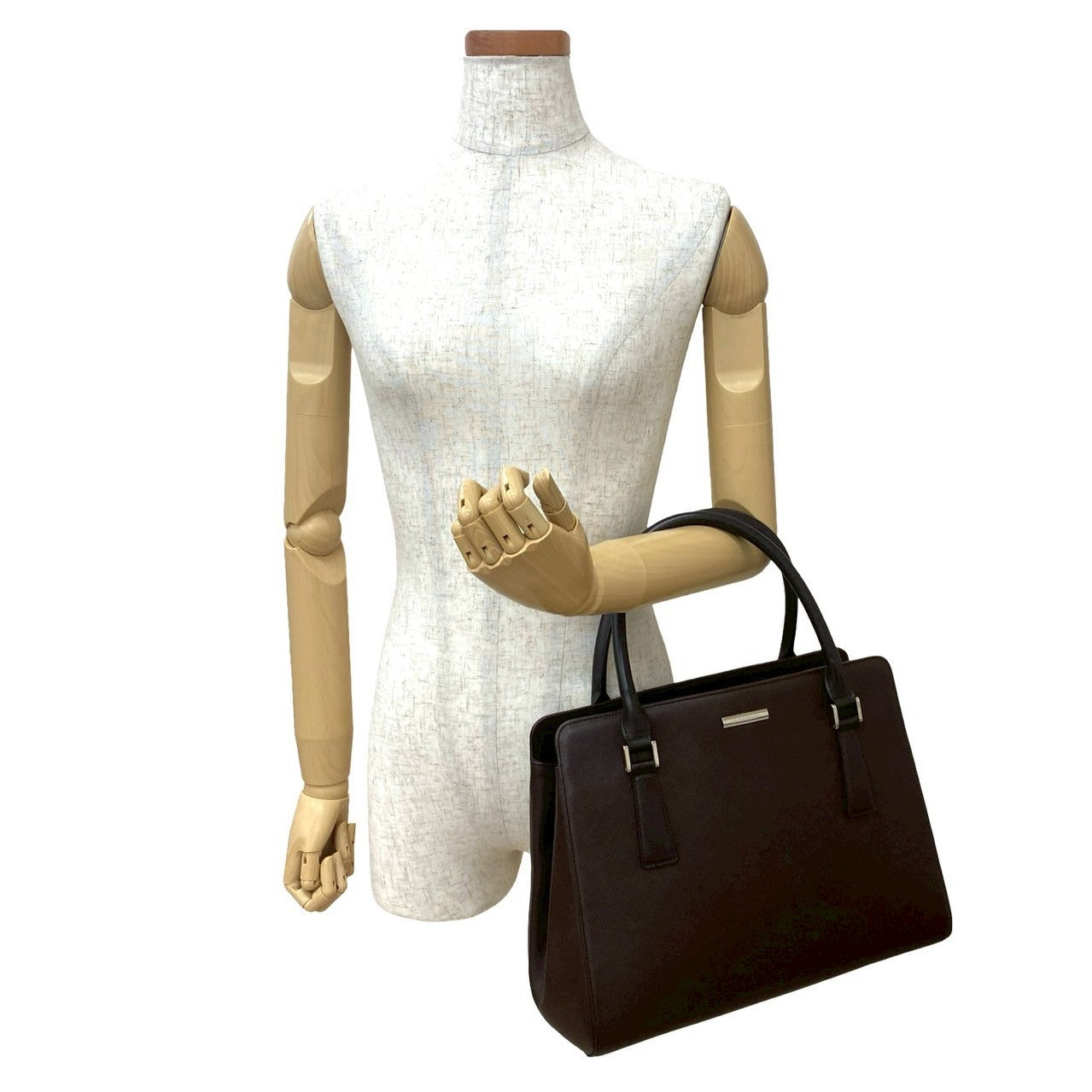 Burberry Logo Plate Leather Handbag