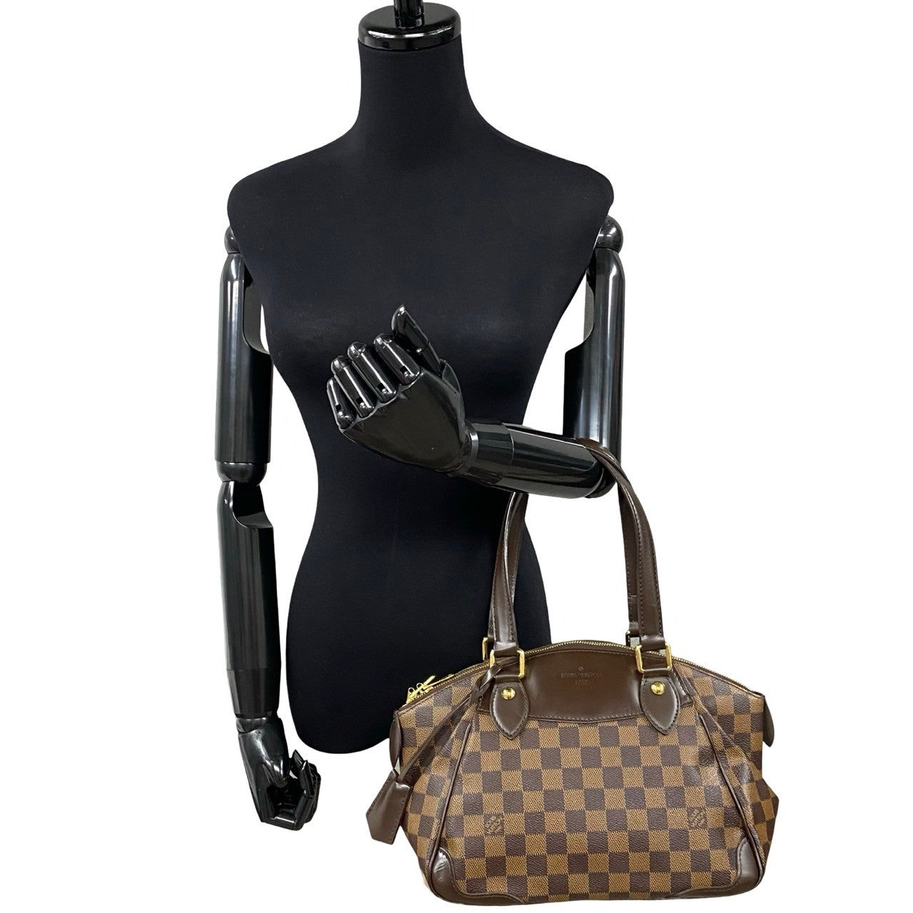 LOUIS VUITTON Handbag PVC, Leather Brown Damier Verona PM Women