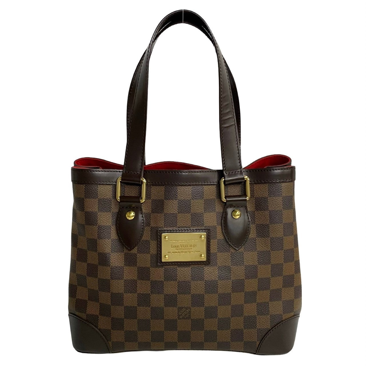LOUIS VUITTON Tote Bag Leather, PVC Brown Damier Hamstead PM Women