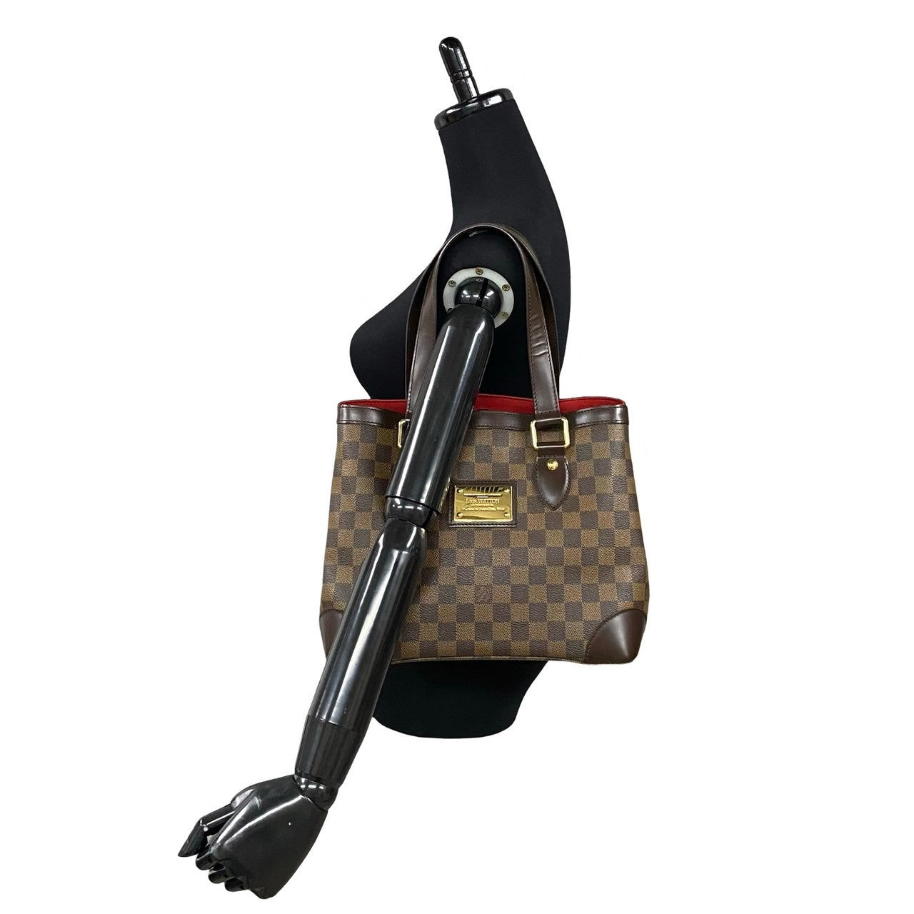 LOUIS VUITTON Tote Bag Leather, PVC Brown Damier Hamstead PM Women