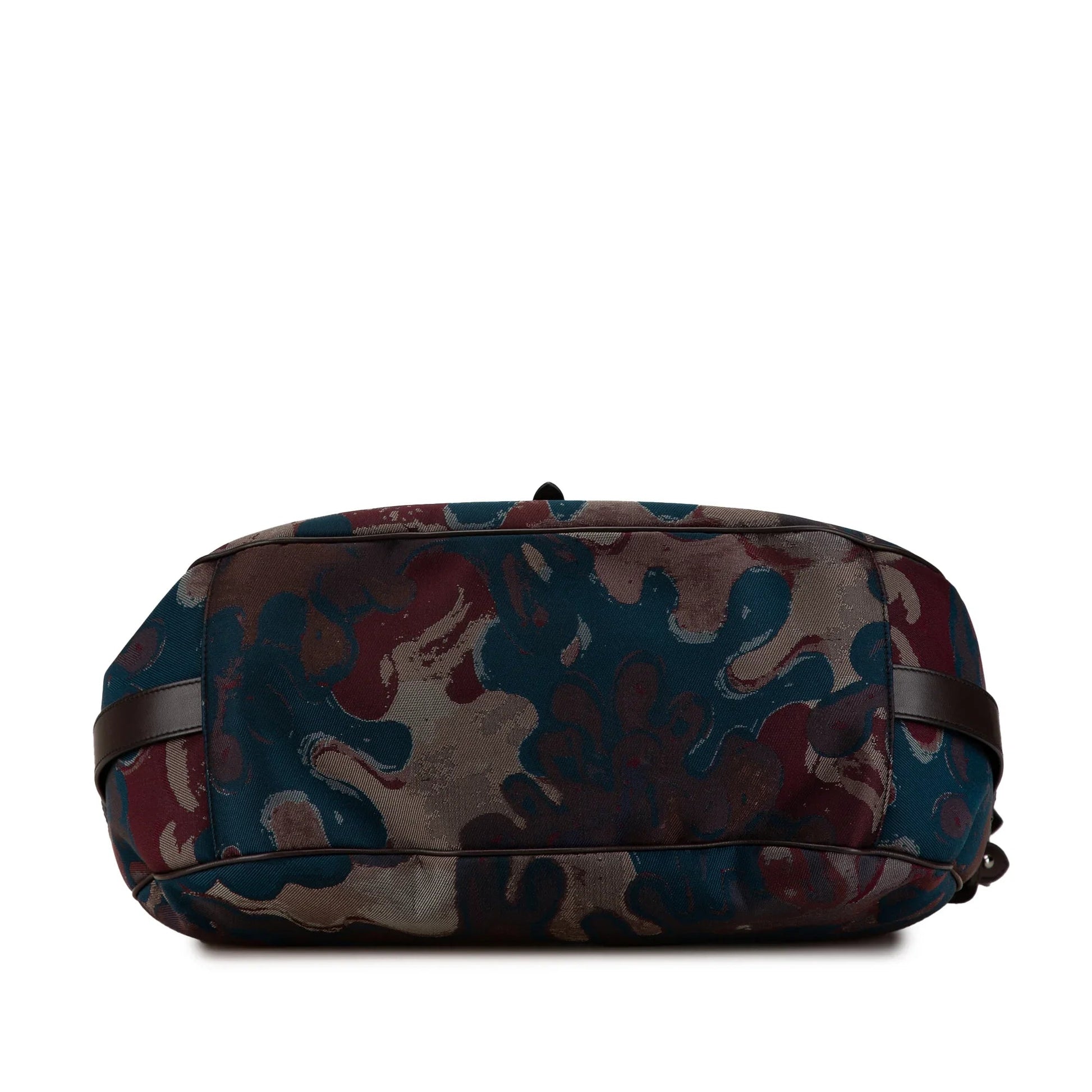 Brown Dior Peter Doig Denim Camouflage Soft Saddle Bag Satchel