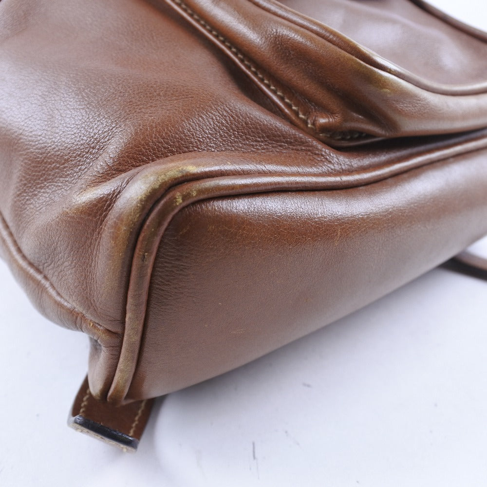 GUCCI Backpack 003.1705.0030 Calfskin Brown Bamboo Women