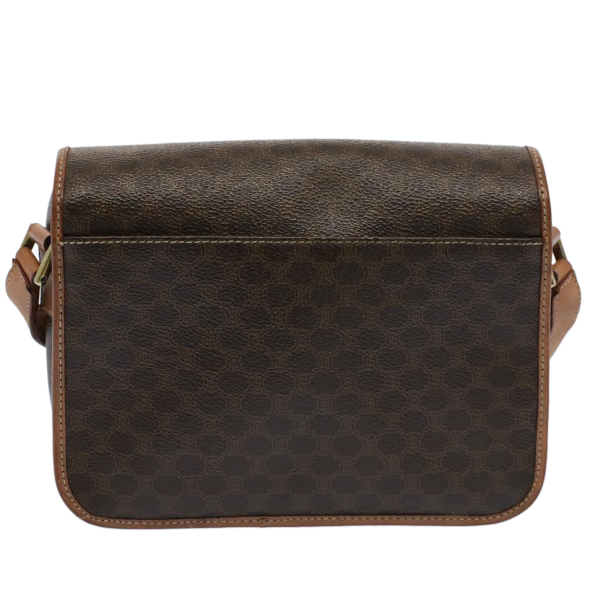 Luxury CELINE Macadam Canvas Shoulder Bag PVC Leather Brown 53391
