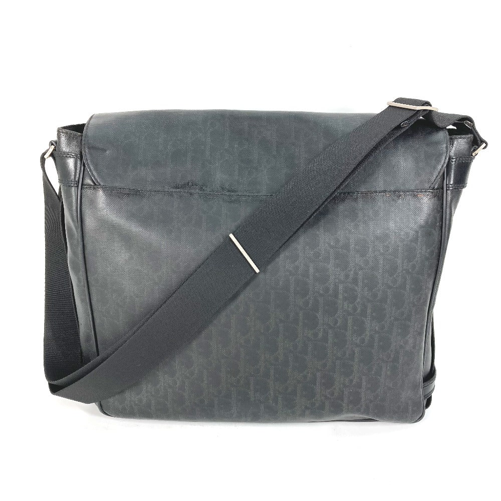DIOR HOMME Shoulder Bag PVC black Crossbody flap Trotter Oblique logo mens