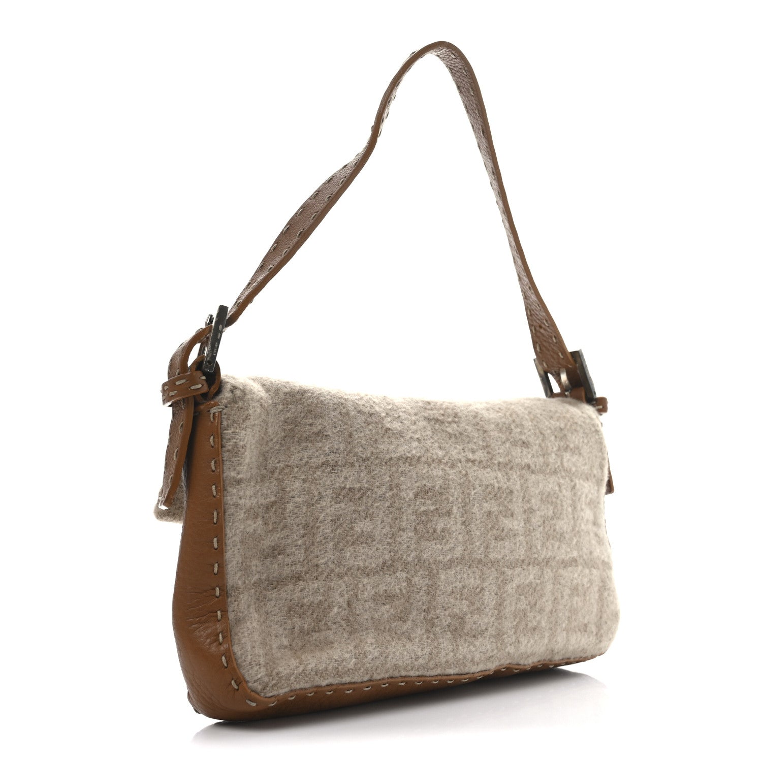 Fendi Cashmere Cuoio Romano Selleria Baguette Honey