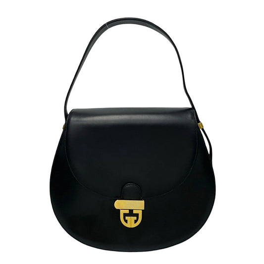 GUCCI Shoulder Bag Calfskin black Old Gucci