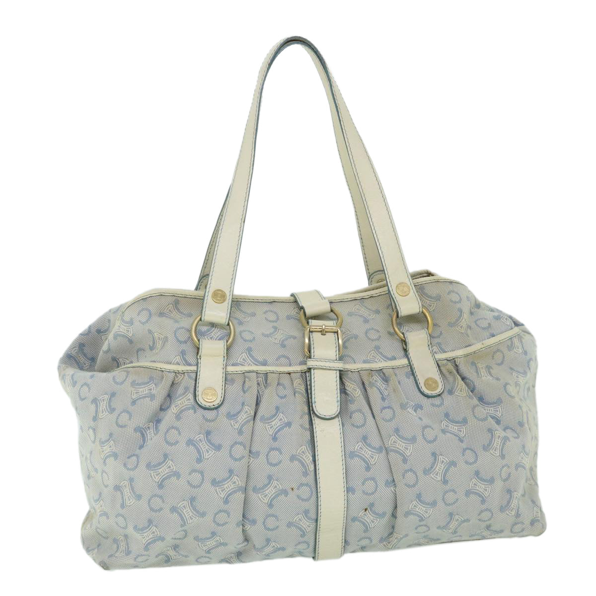 Luxury CELINE C Macadam Canvas Tote Bag Blue 54807