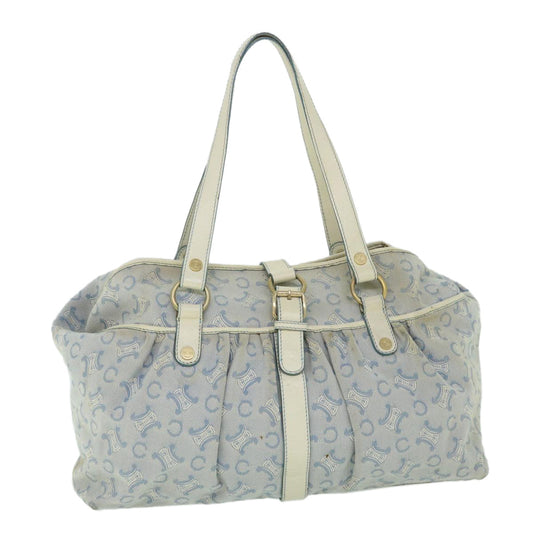 Luxury CELINE C Macadam Canvas Tote Bag Blue 54807