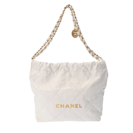 Chanel Chanel Chanel 22 Small HandBag White Gold AS3260 Shineykerf HandBags A-Rank Middle-Range Silver Silver Silver Silver Silver Gold