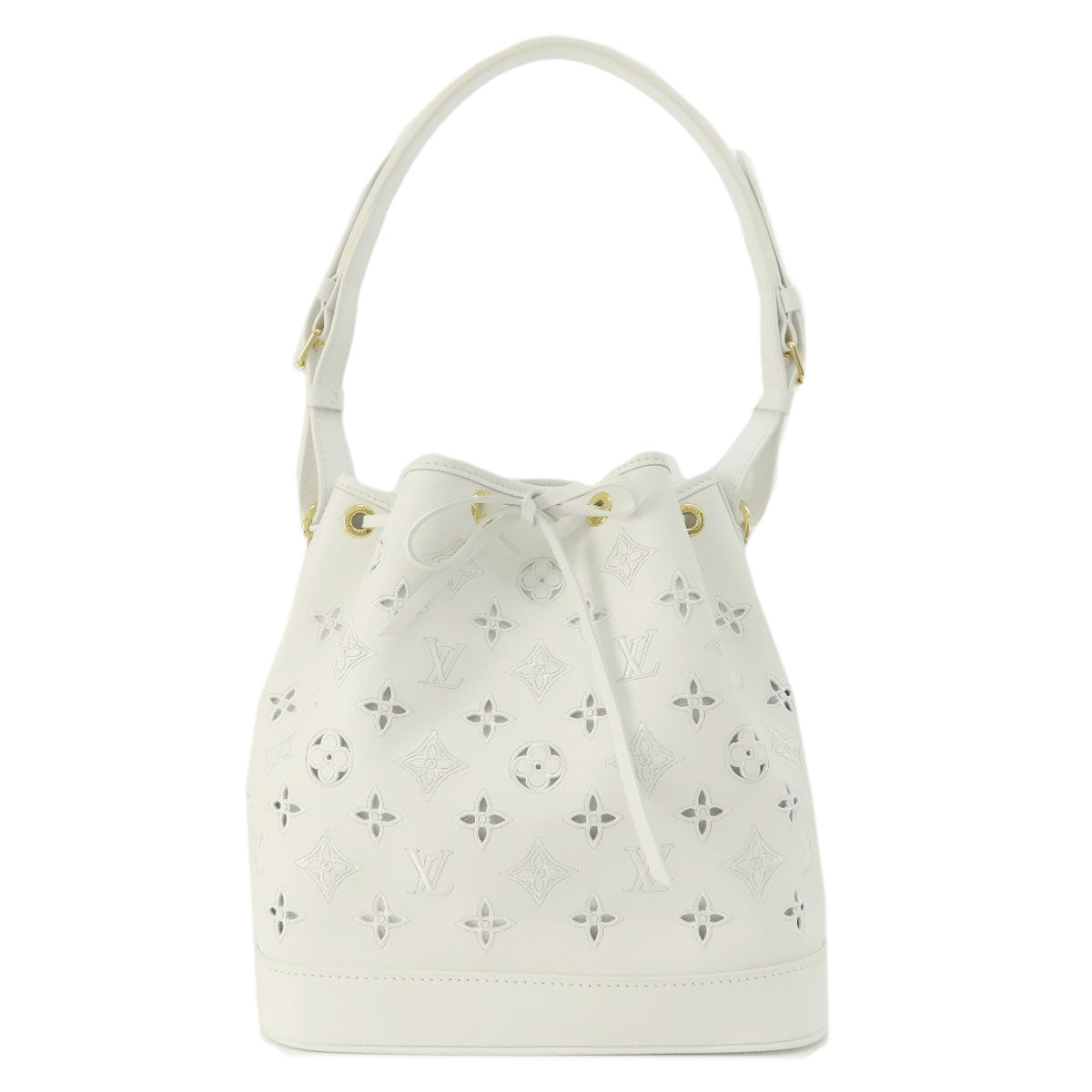 LOUIS VUITTON Shoulder Bag leather white Noe PM Broderie Angler Women