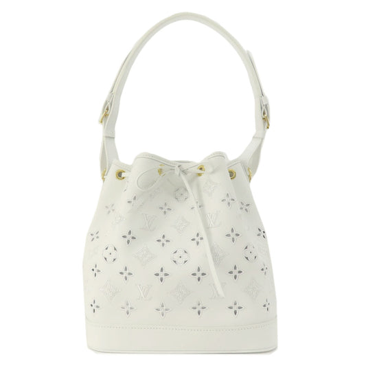 LOUIS VUITTON Shoulder Bag leather white Noe PM Broderie Angler Women