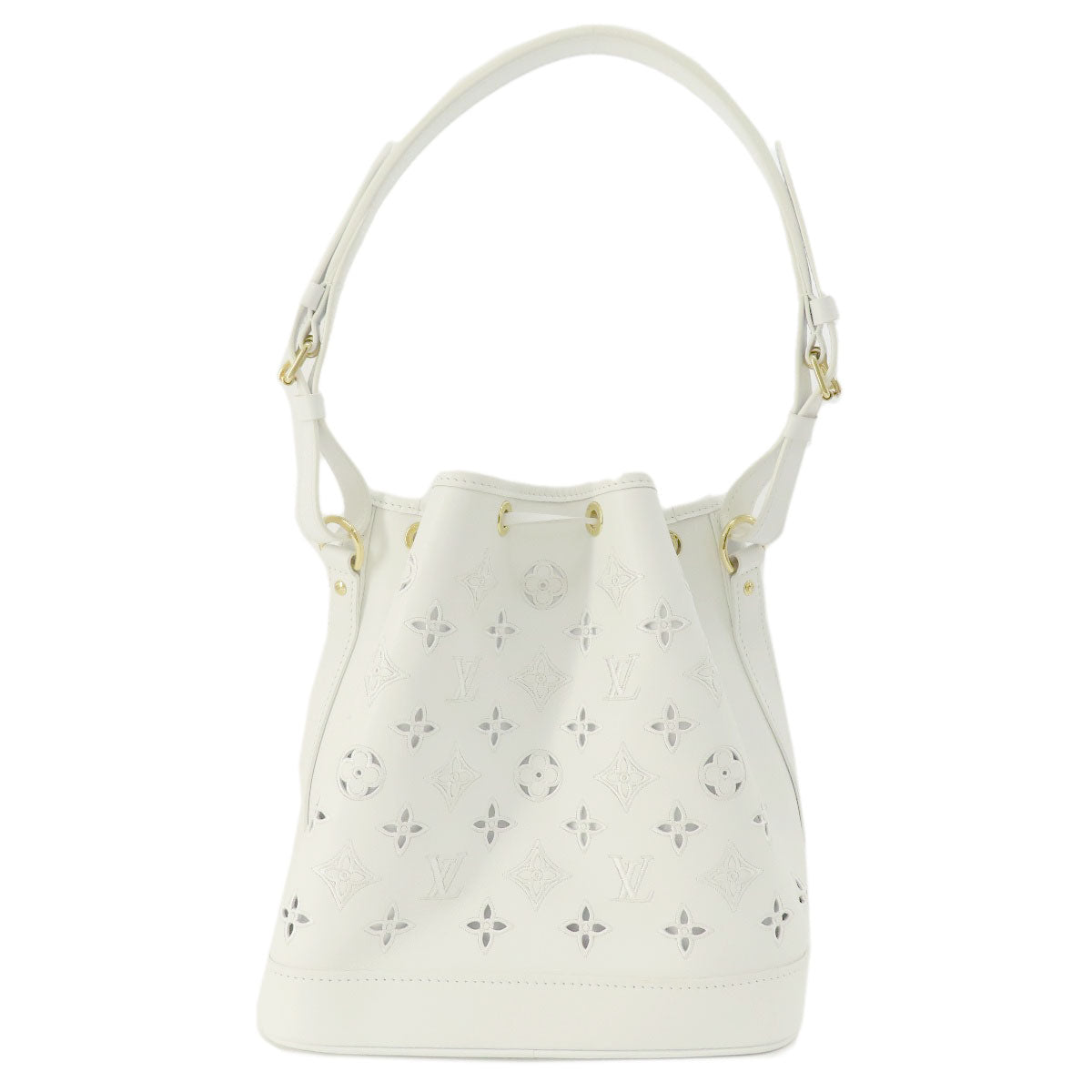 LOUIS VUITTON Shoulder Bag leather white Noe PM Broderie Angler Women