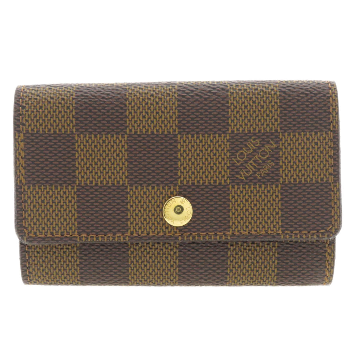 LOUIS VUITTON Key case Key holder Damier canvas Brown Multicles6 Damier Ebene Women