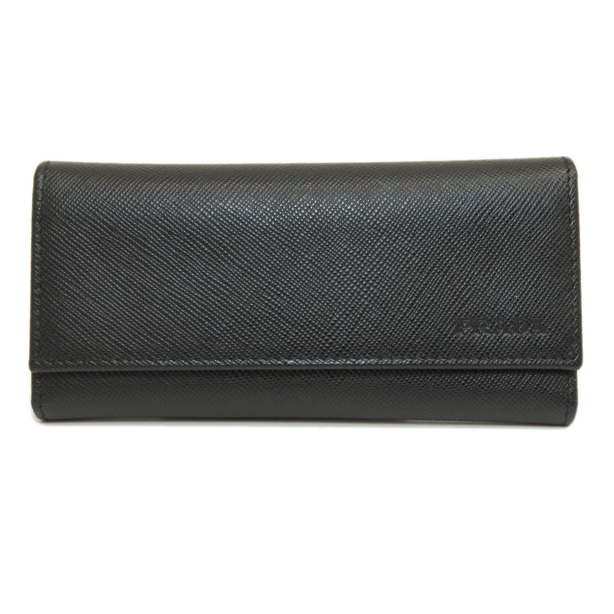 PRADA Key case Key holder 2M0223 leather black Logo engraving mens(Unisex)