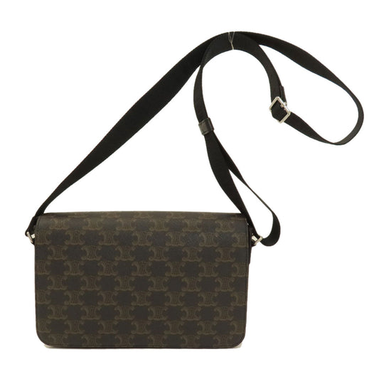 CELINE Shoulder Bag PVC, Leather Brown Triomphe Women