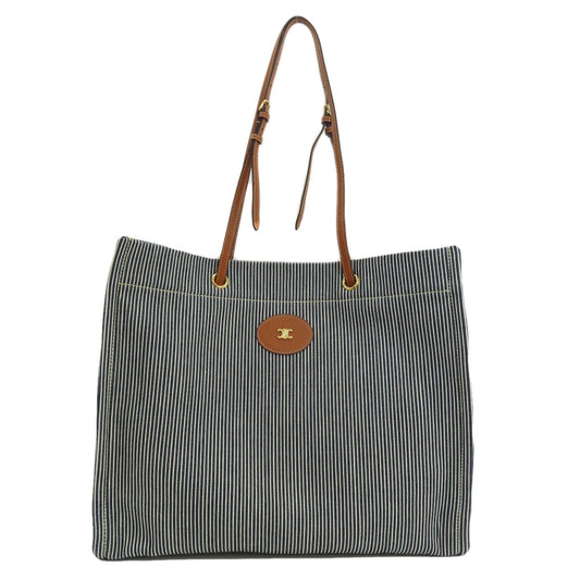 CELINE Shoulder Bag canvas blue Square Hippo Stripe Women