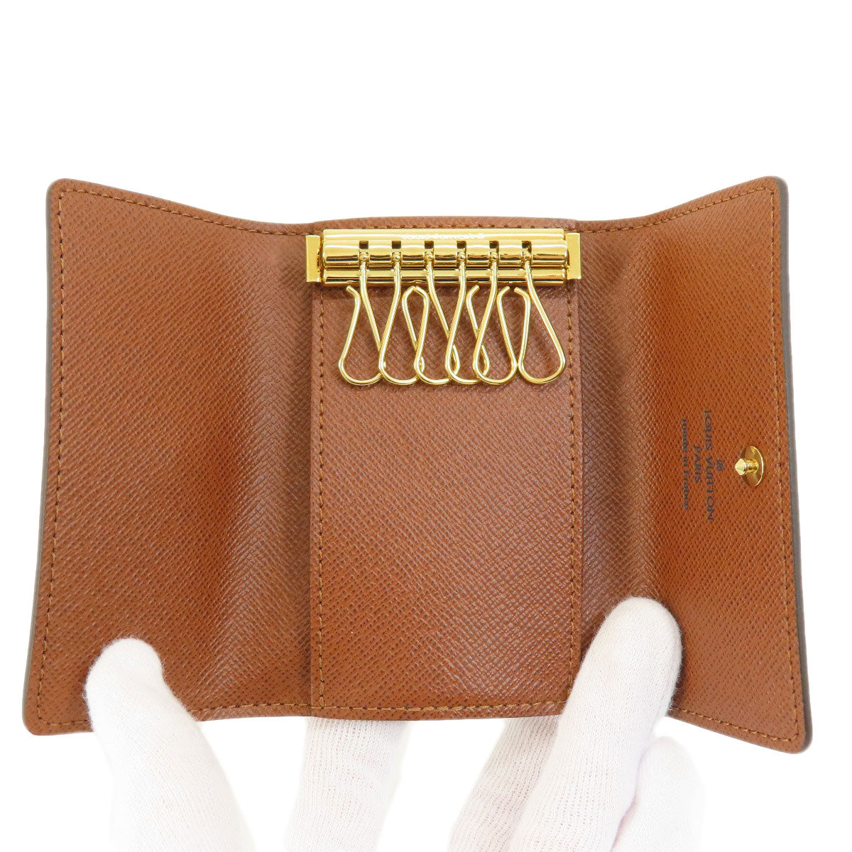 LOUIS VUITTON Key case Key holder Monogram canvas Brown Multicles6 Monogram Women