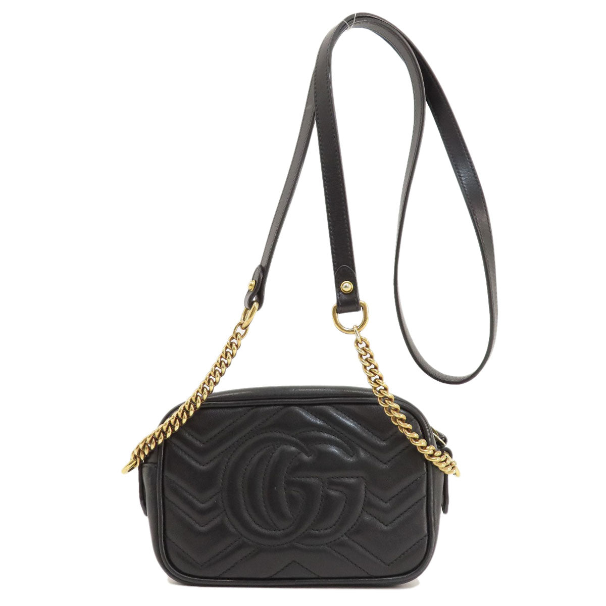 GUCCI Shoulder Bag 448065 Calfskin black GG Marmont mini bag Women
