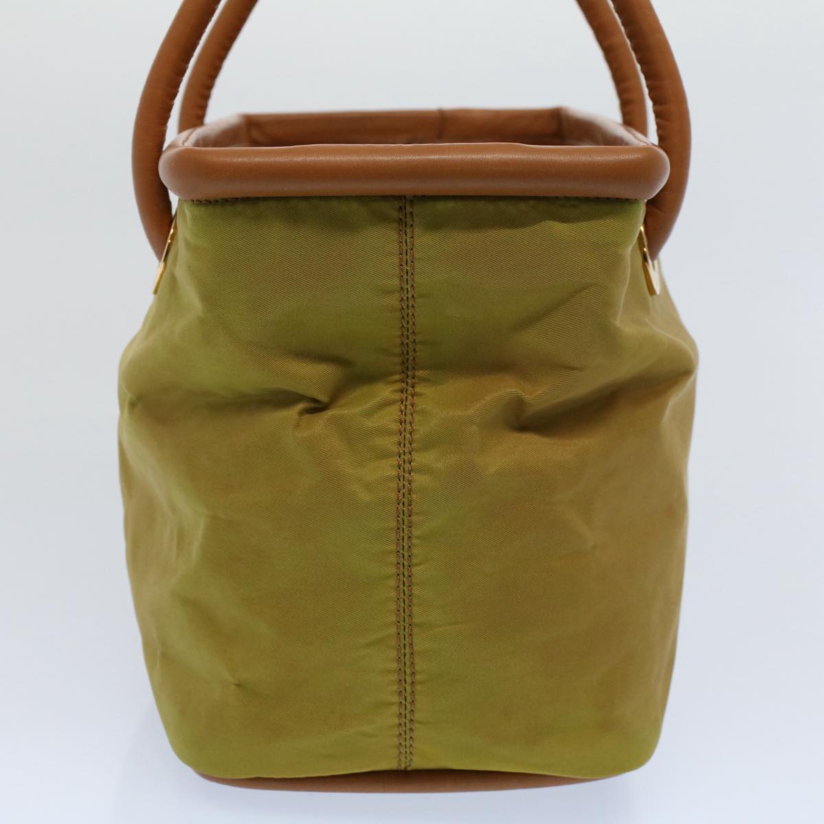 Luxury CELINE Hand Bag Nylon Leather Khaki 56308