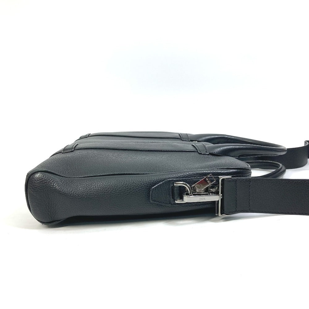 DIOR HOMME Business bag leather black Handbag logo Inner Trotter Oblique mens