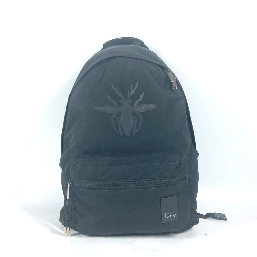 Dior Backpack Nylon black Bee bee logo unisex(Unisex)