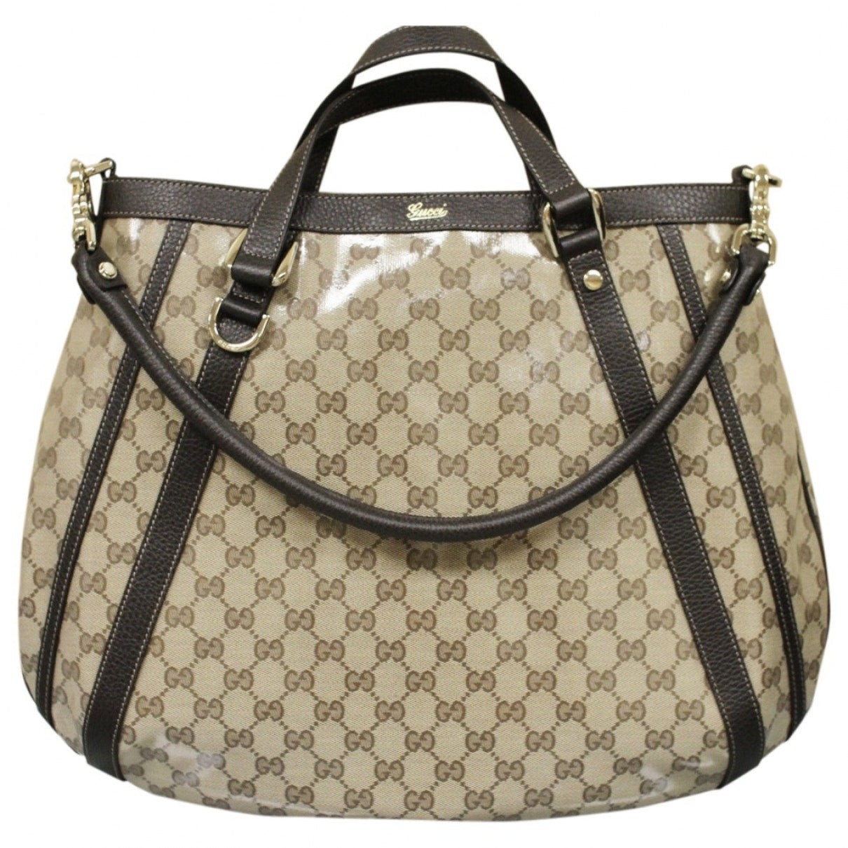 Gucci beige patent leather handbag