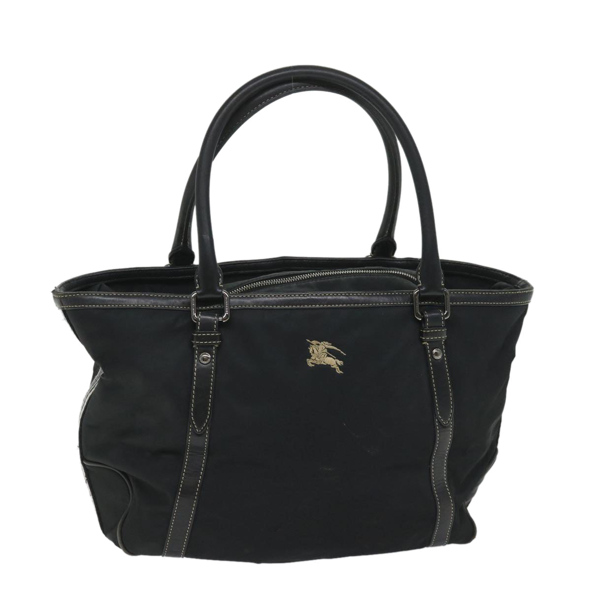 Burberry Blue Label Tote Bag Nylon Black Auth 56630