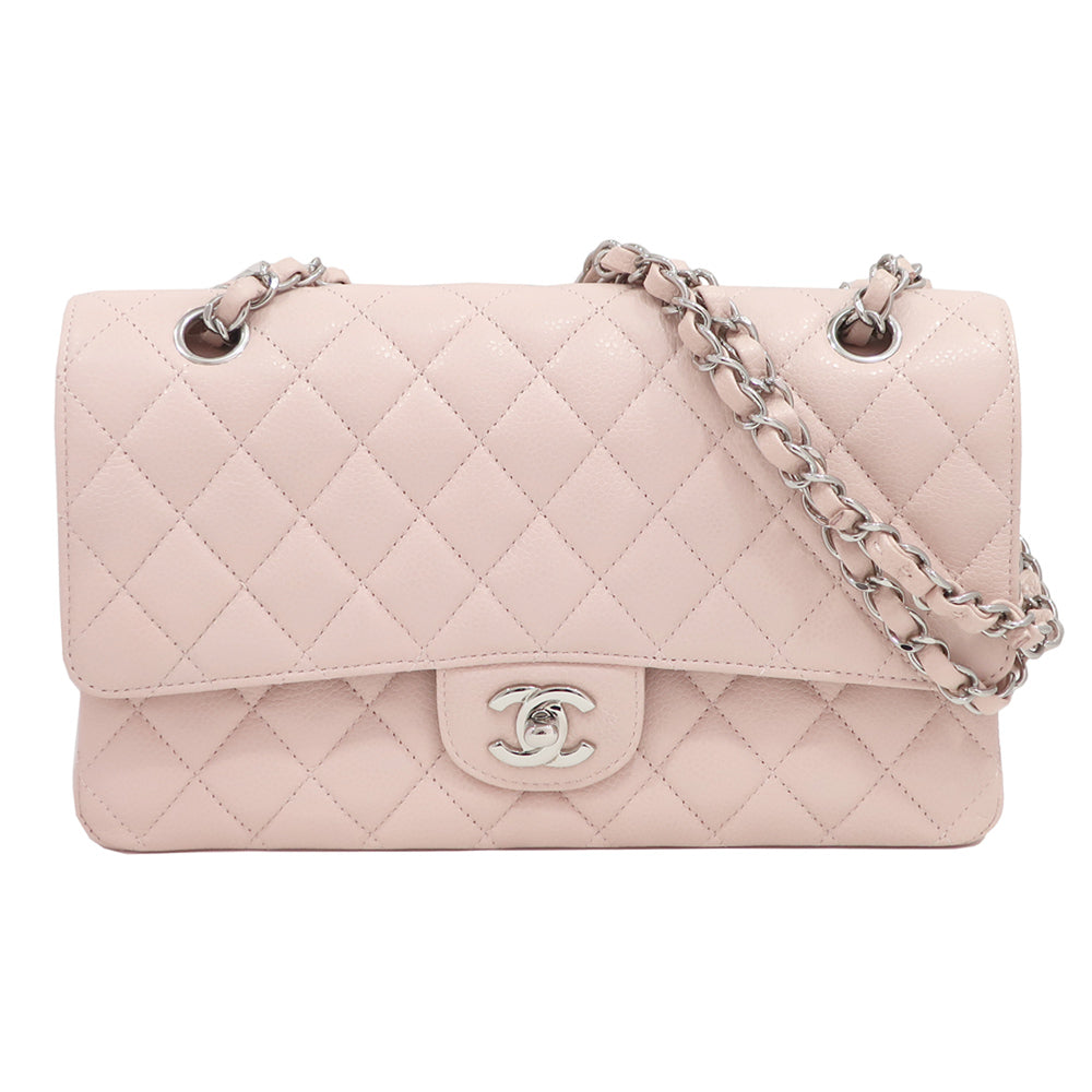 Chanel Bag Matrasse 25 A01112 Chain Shoulder CC Mark W Flap Caviar S Pink/SV G Women 19th/8-digit Card Bag