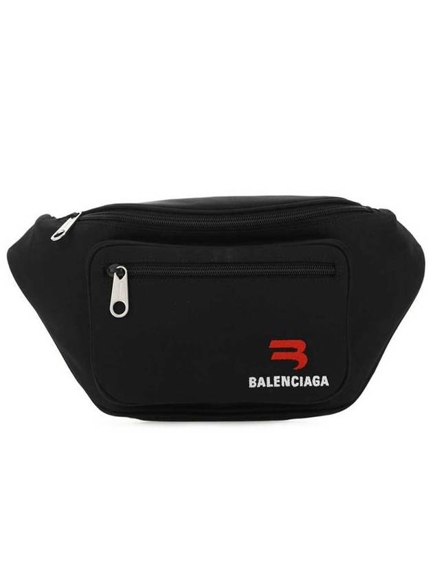 Luxury Balenciaga Trending 2026 Explorer Logo Canvas Belt Bag Black