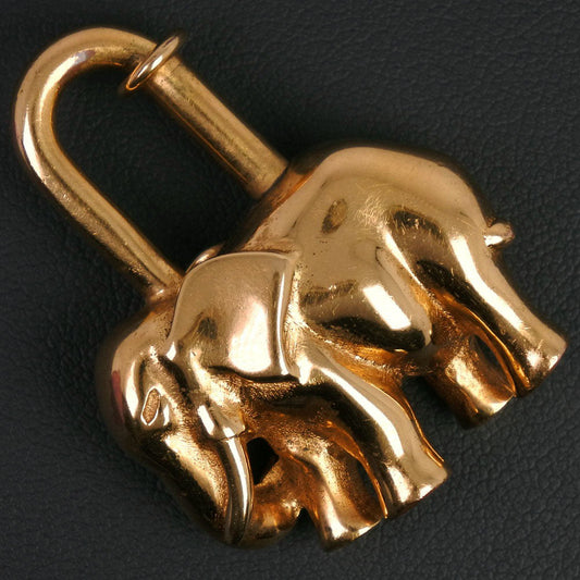 HERMES charm Plated Gold gold Animal motif