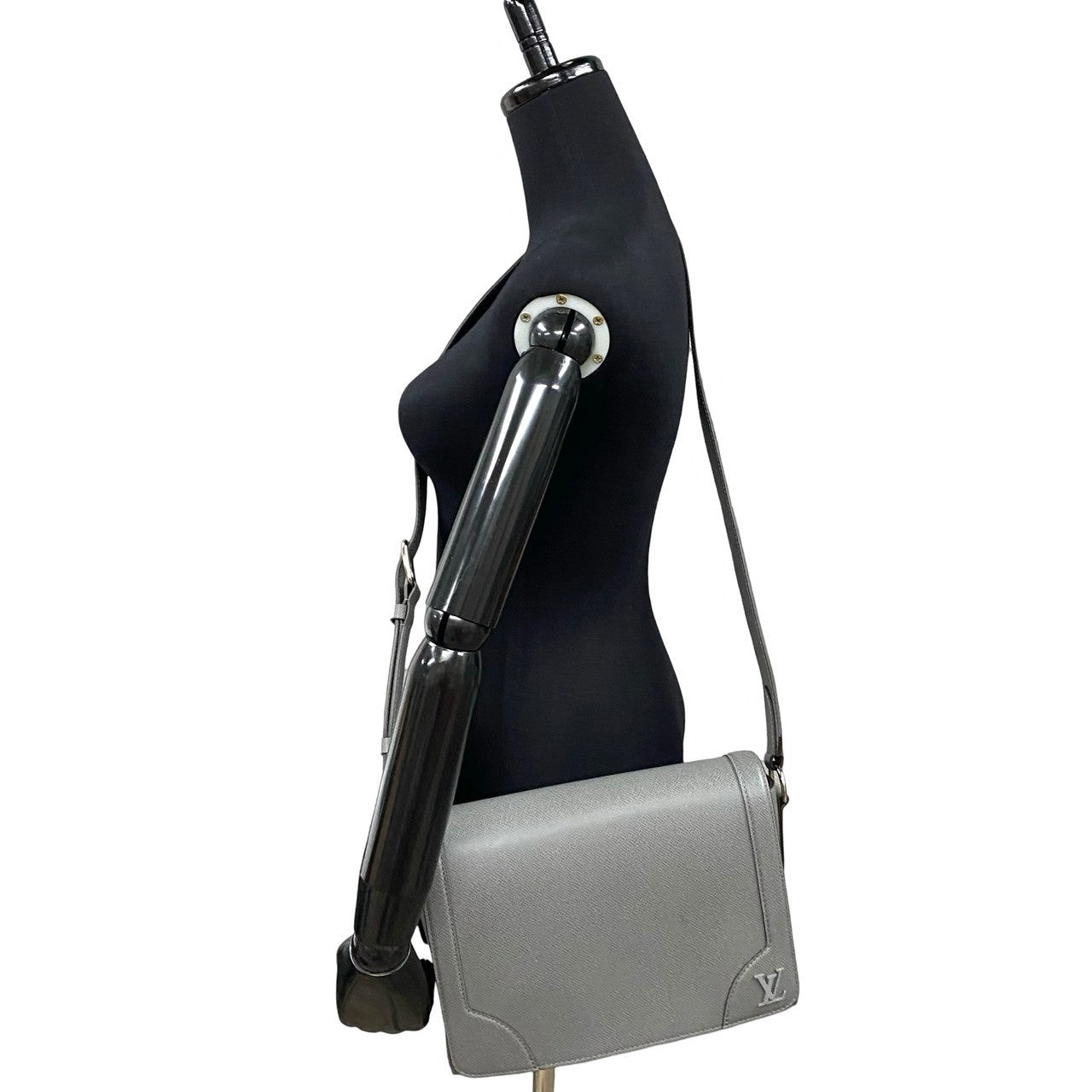LOUIS VUITTON Shoulder Bag Taiga gray Taiga new flap messenger mens