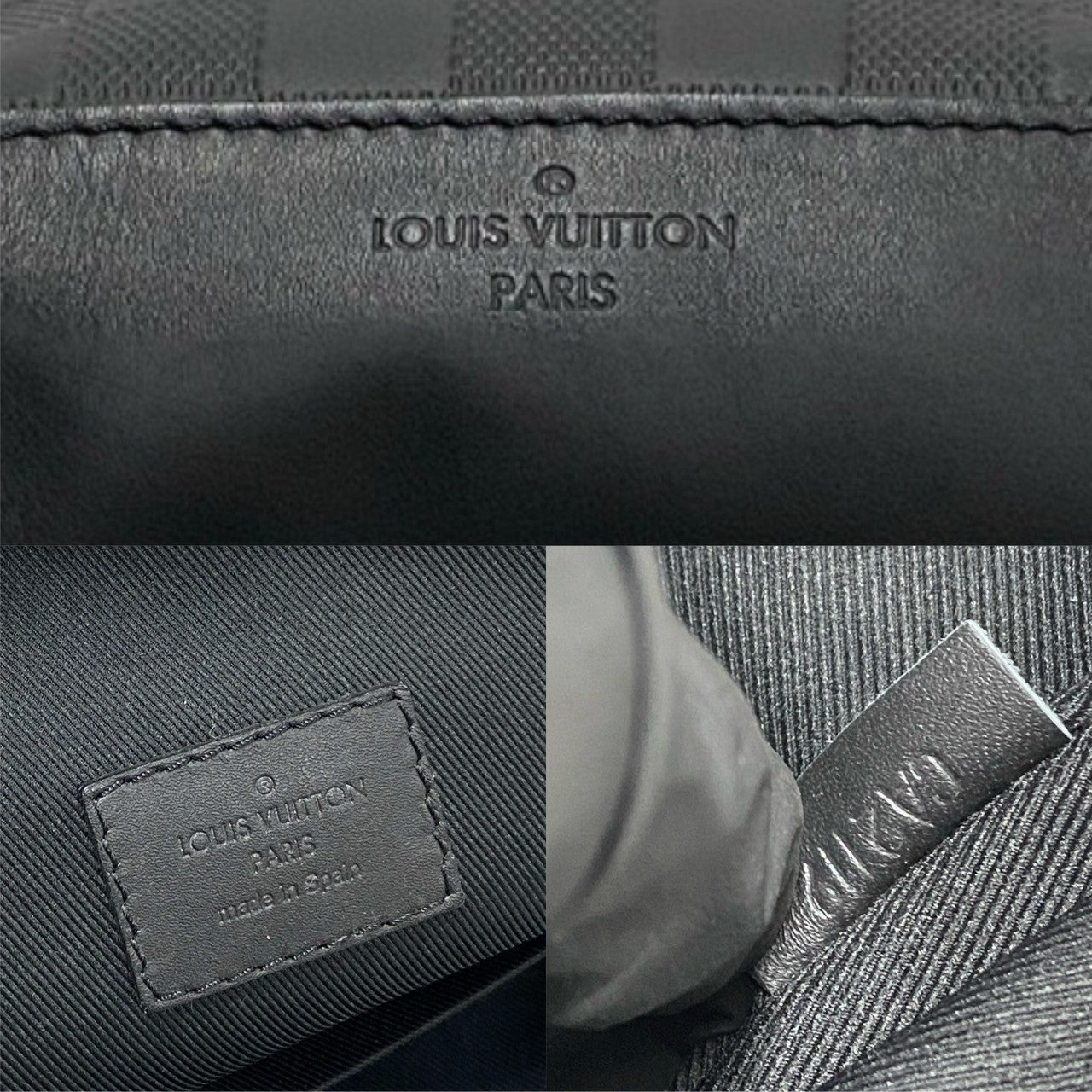 LOUIS VUITTON Shoulder Bag leather black Damier Anfini avenue sling mens