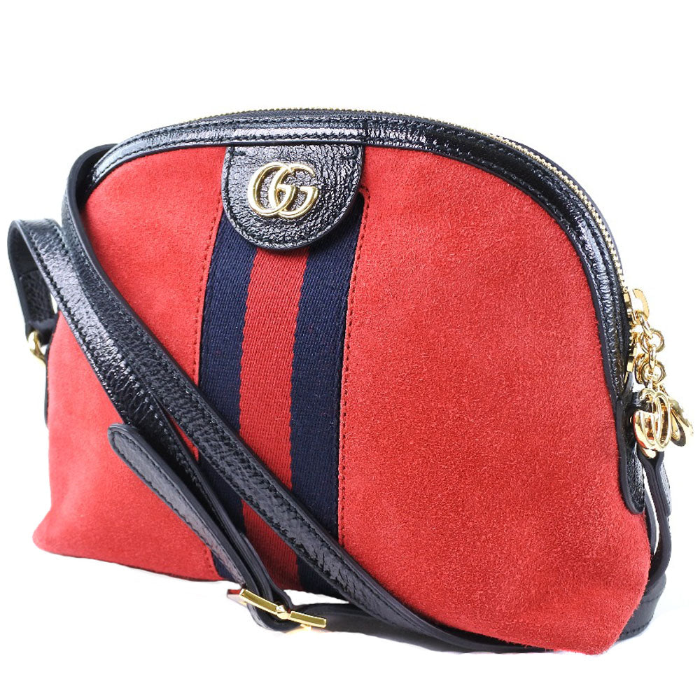 GUCCI Shoulder Bag 499621 Suede, Leather Red Ofidia Women