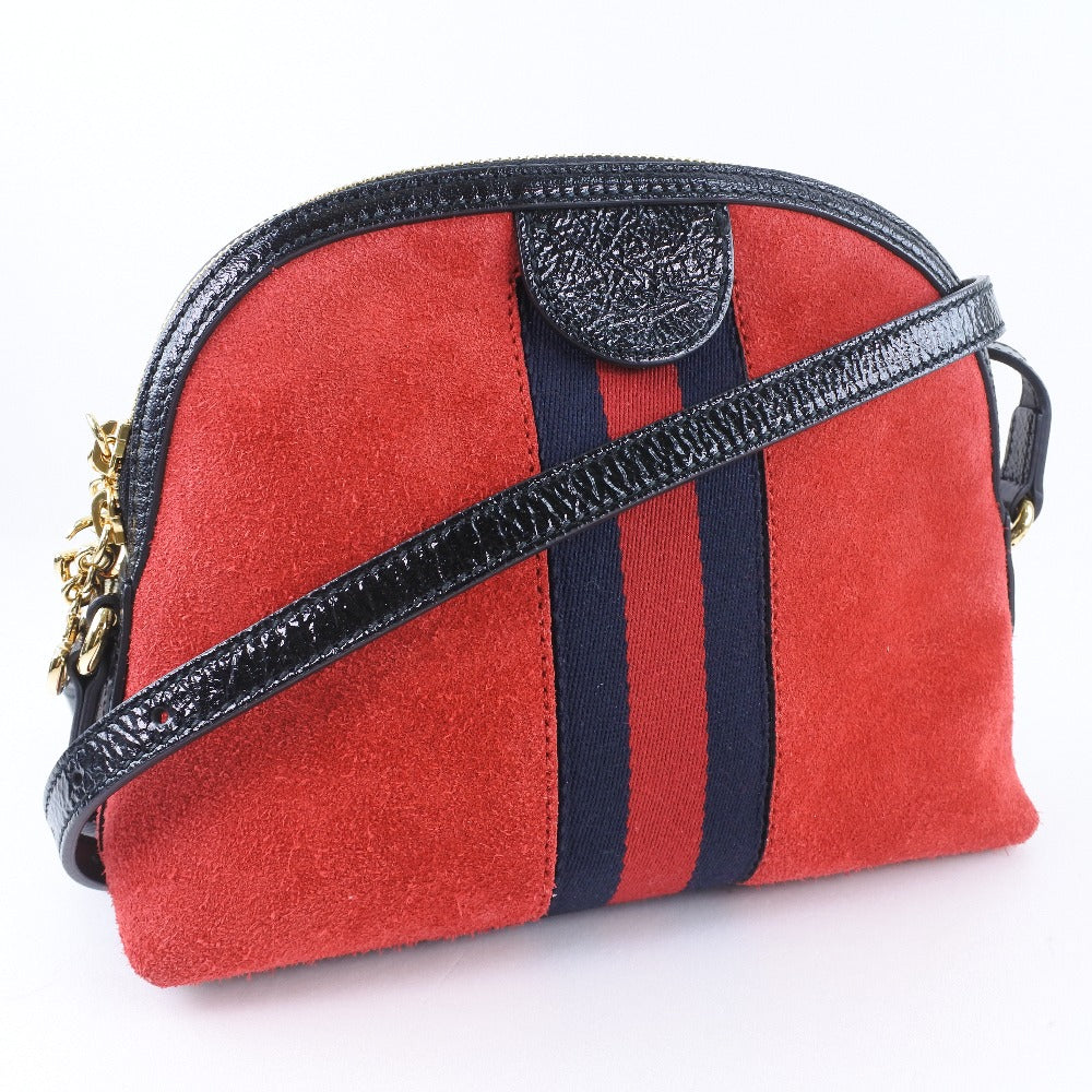 GUCCI Shoulder Bag 499621 Suede, Leather Red Ofidia Women