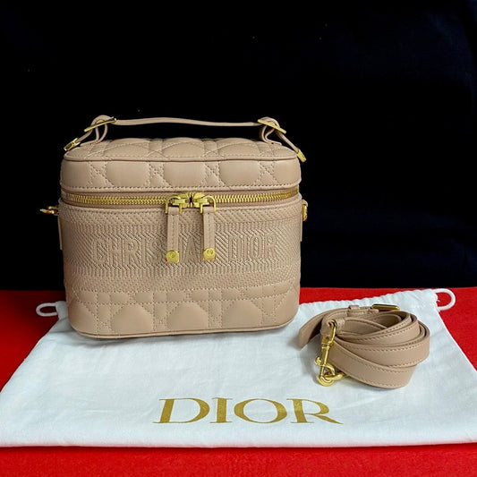 Dior Shoulder Bag leather beige Travel Small Vanity
