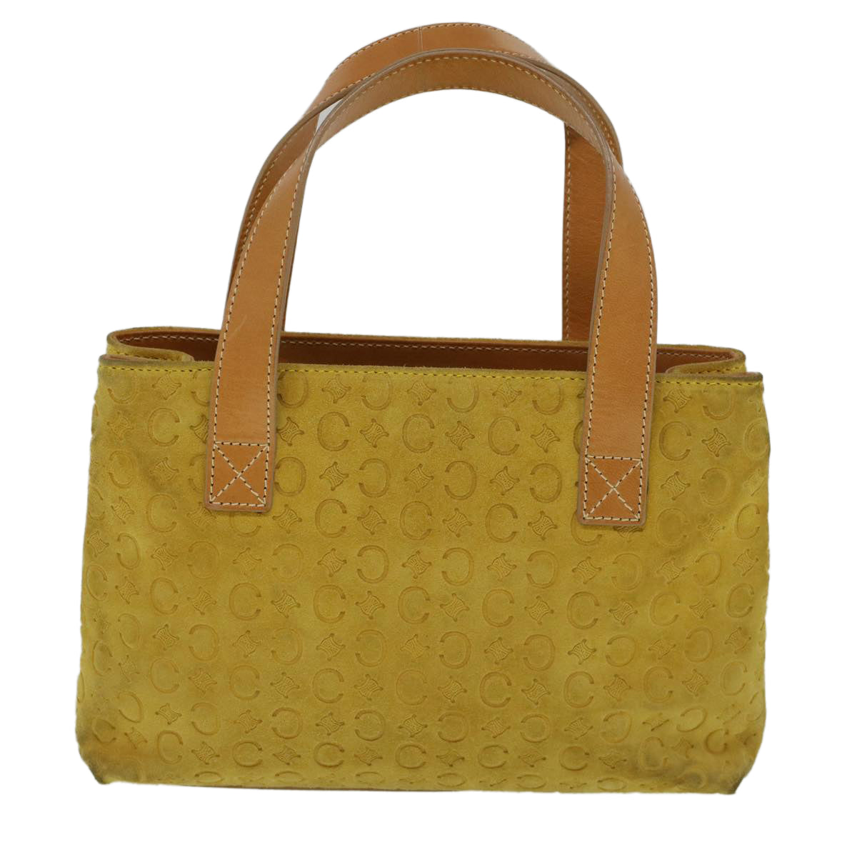 Luxury CELINE C Macadam Canvas Hand Bag Yellow 58815