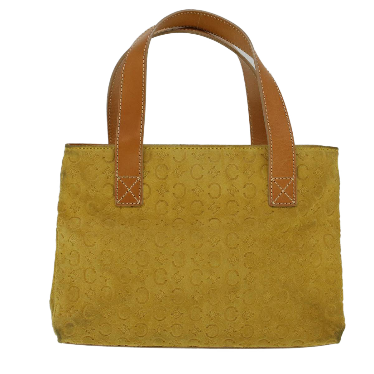 Luxury CELINE C Macadam Canvas Hand Bag Yellow 58815
