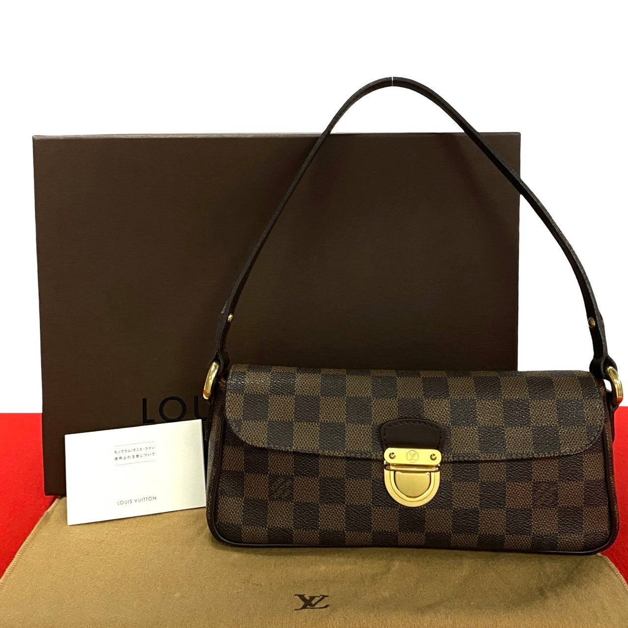 LOUIS VUITTON Shoulder Bag leather Brown Damier Ravello PM