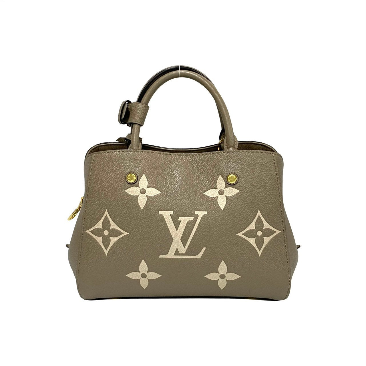 LOUIS VUITTON Handbag leather beige Monogram Ann Platt Montaigne BB Women
