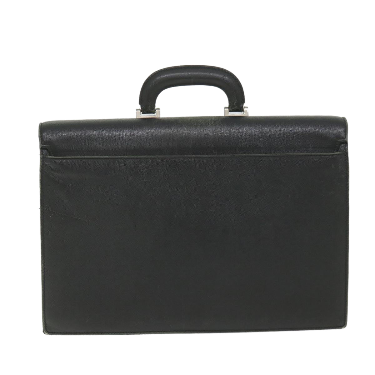 Burberry Briefcase Leather Black Auth 58915