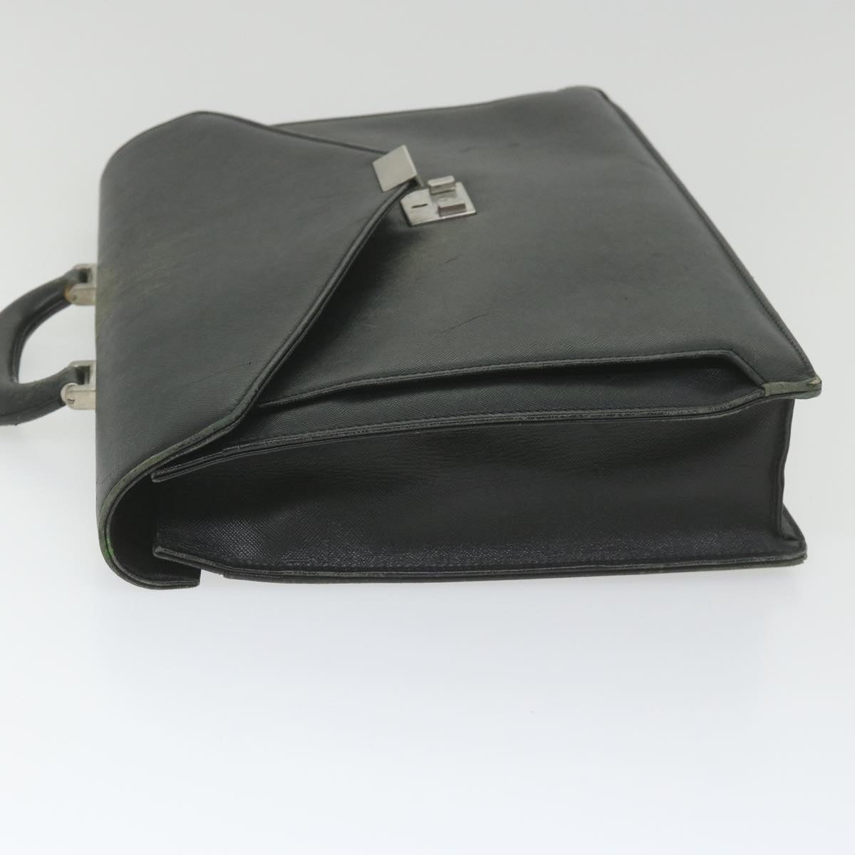 Burberry Briefcase Leather Black Auth 58915