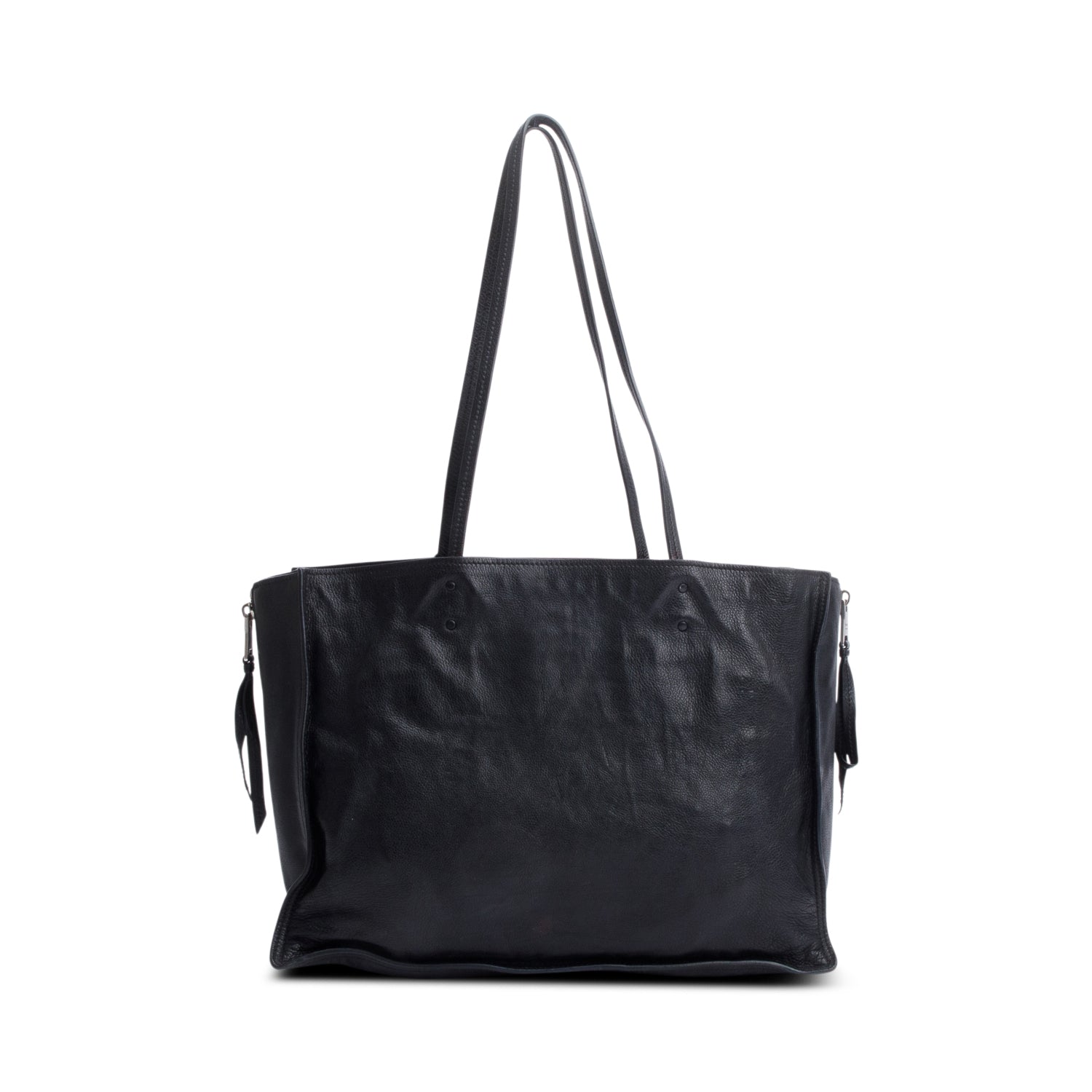 Prada Black Glace Calf Etiquette Tote Bag