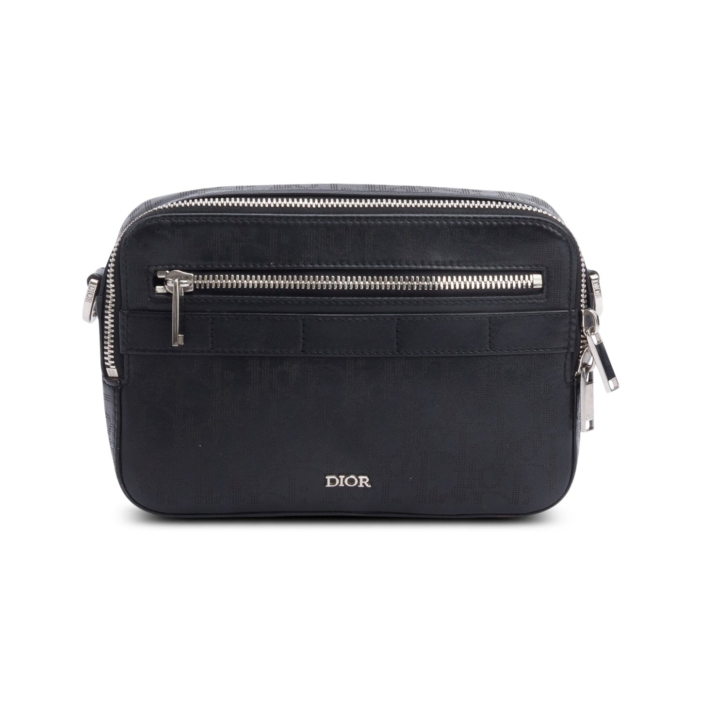 Christian Dior 2021 Black Oblique Galaxy Leather Safari Messenger Bag