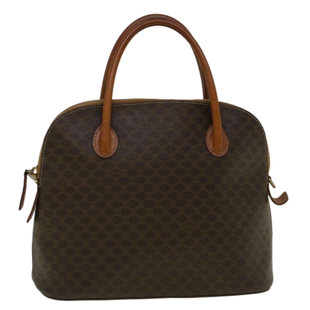Luxury CELINE Macadam Canvas Hand Bag PVC Leather Brown 59246