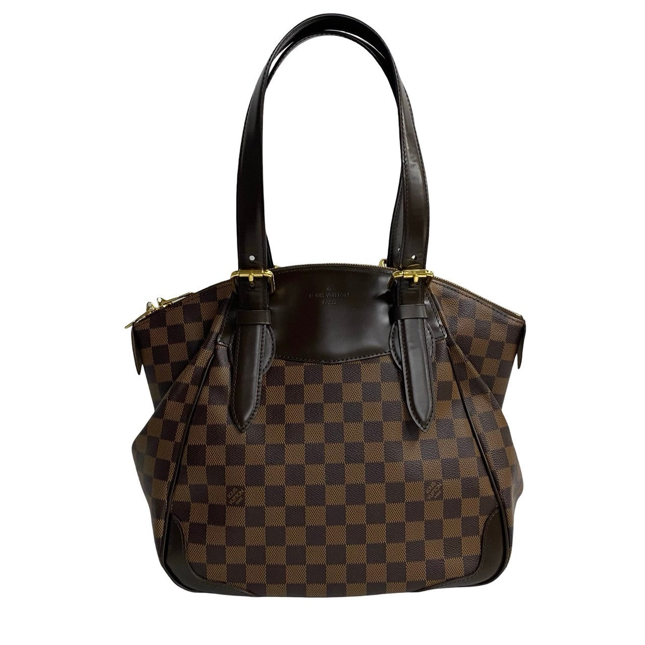 LOUIS VUITTON Handbag leather Brown Damier Verona MM