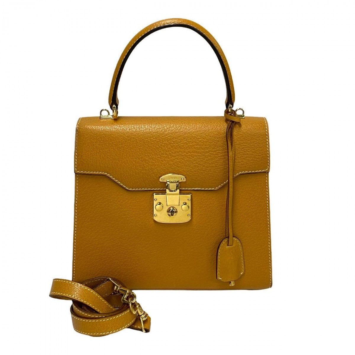 GUCCI Shoulder Bag leather yellow Ready lock Women